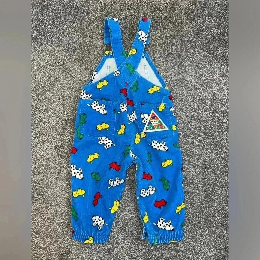 VINTAGE OSHKOSH BGOSH RIBBED PUPPY KENNEL OVERALLS SIZE 12 months